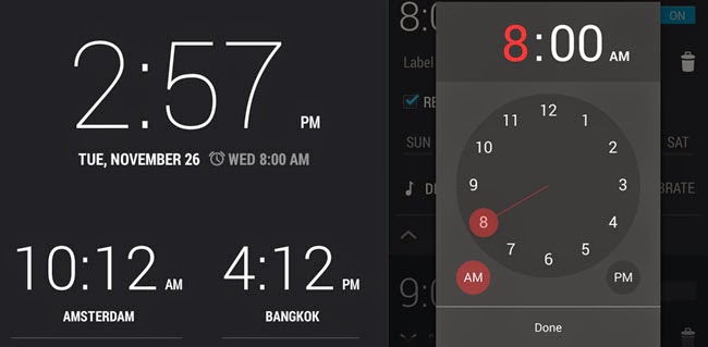 Stock Clock app on Nexus 4 with Android 4.4 KitKat