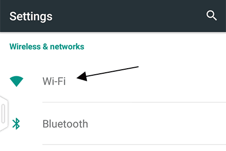 Wi-Fi Options in Android System Settings