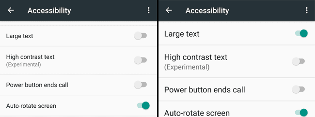 Accessibility for Large Font Android