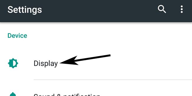 Display Settings in Android