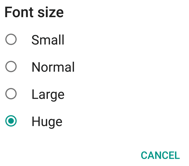 Font Size Selection in Android