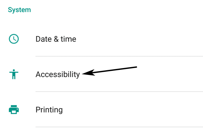 System Accessibility Option