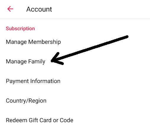 Manage Family Members