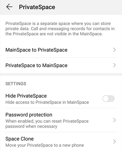 Private Space Options