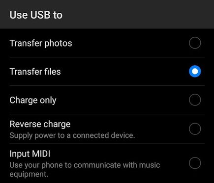Transfer Files via USB